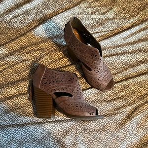 Not Rated Heeled Booties - Size 7.5 - Color Taupe/Brown